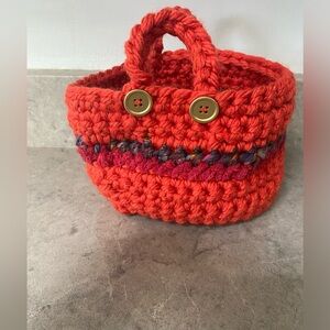 Crochet whatnot basket, handmade